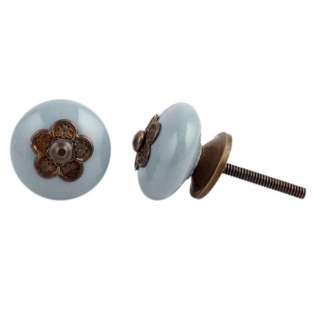 Myosotis Grey Ceramic Knob